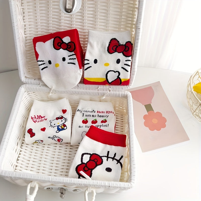5 Pairs Kawaii Kitty Socks