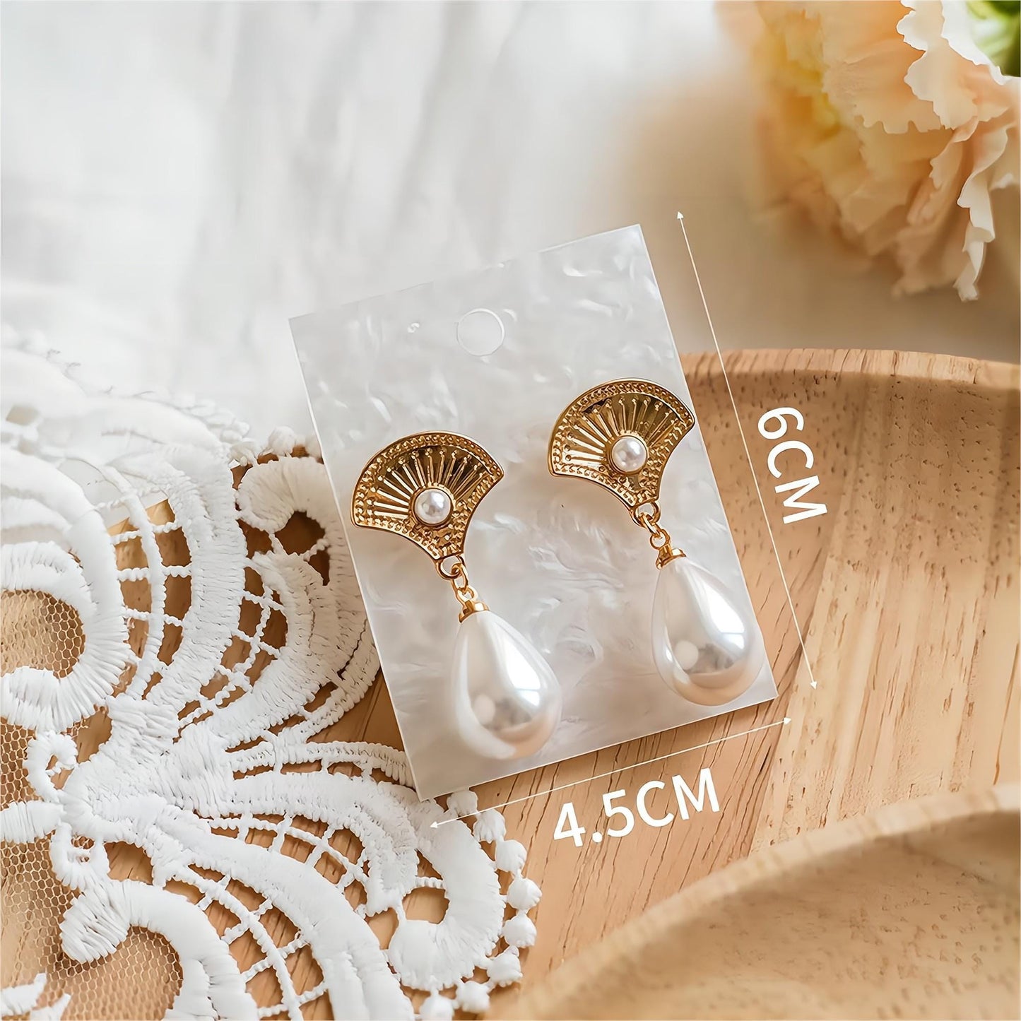 Boho Metallic Muschel Perlen Ohrringe