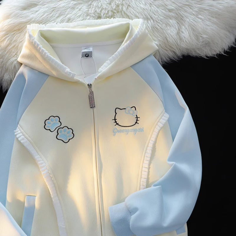 Süßer Kapuzenpullover mit Katzenschleife KI590