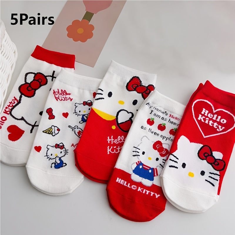 5 Pairs Kawaii Kitty Socks