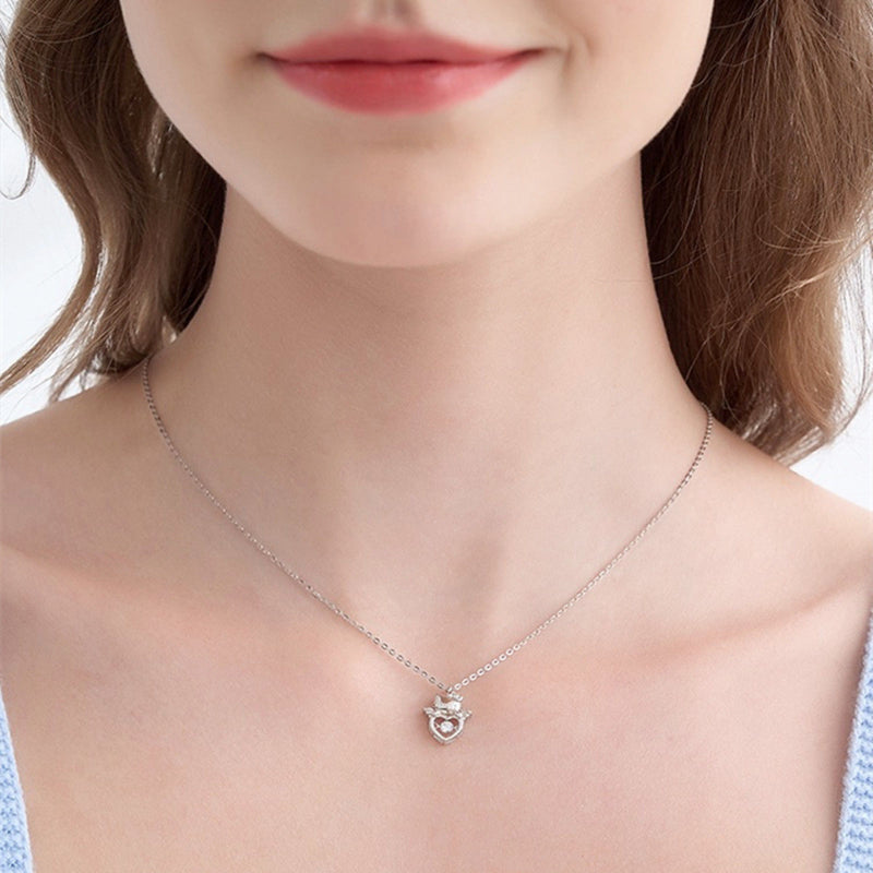 Heart Kitty Necklace KI284