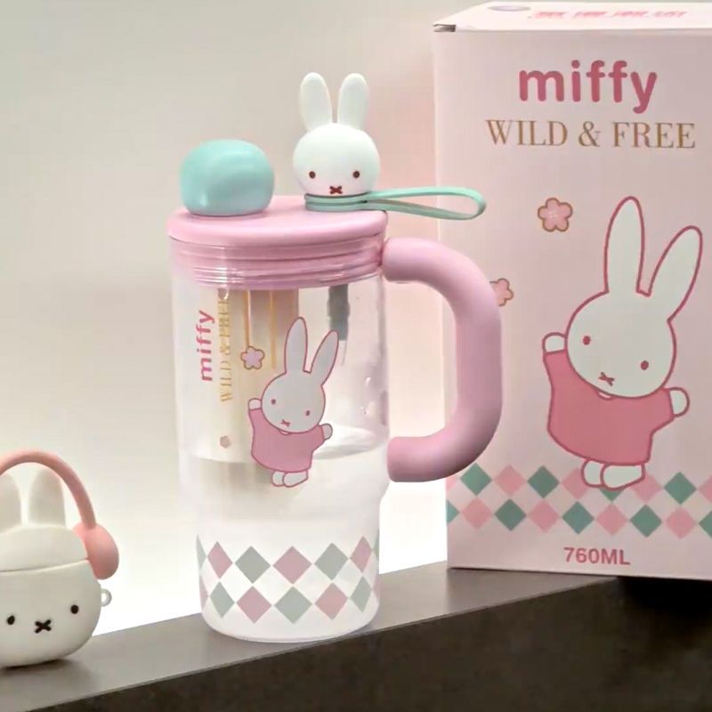 Pink Bunny Summer Straw Water Cup KI745