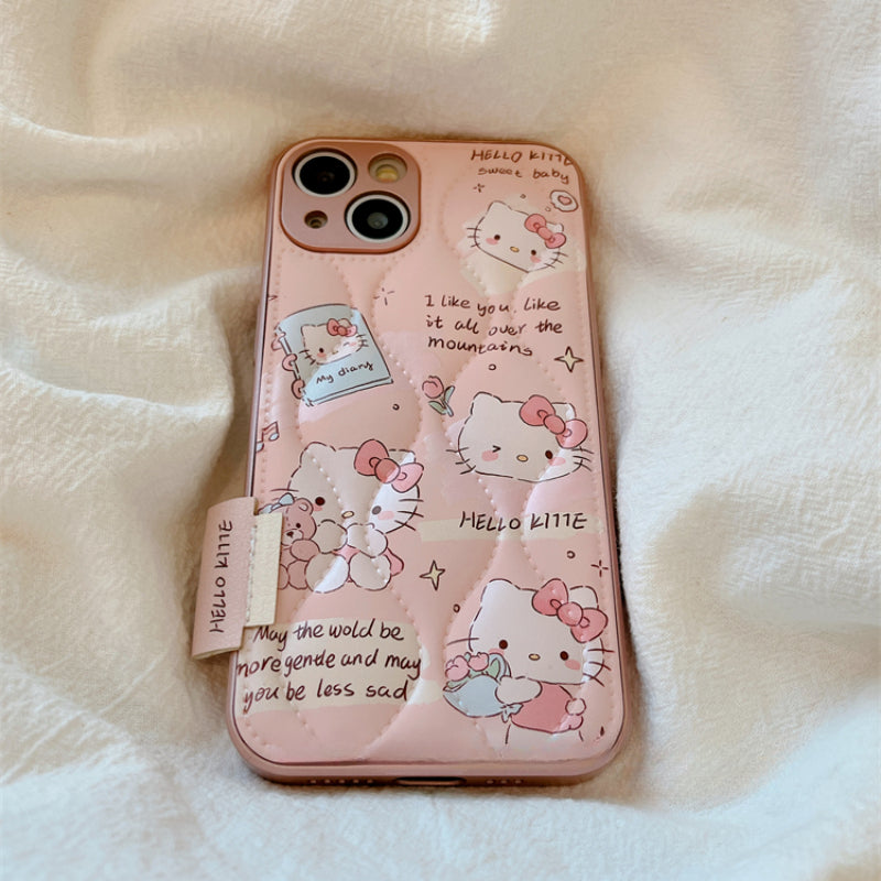Fake Leather Kitty Phone Case KI489