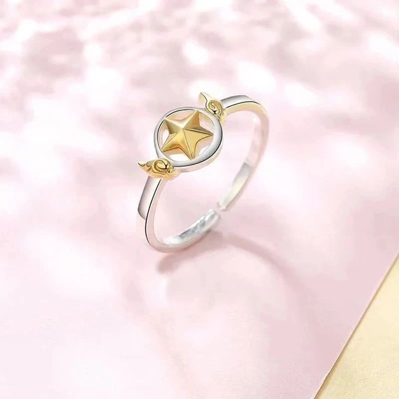 Kawaii card captor sakura star magical girl sterling silver yellow ring