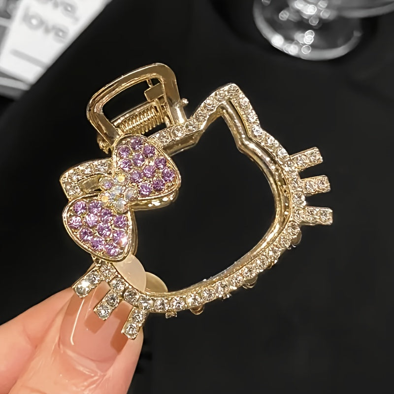 Kitty Single Piece Rhinestone Hair Claw
