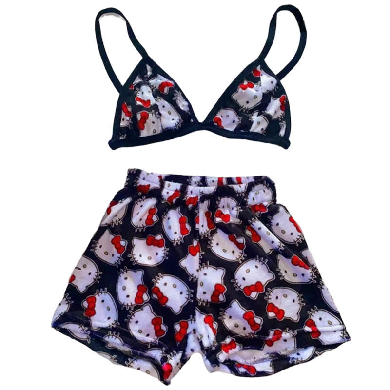 Cartoon Casual Plush Pajamas Set