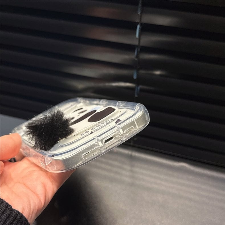 Hase Panda Plüschschwanz Silikon iPhone Hülle
