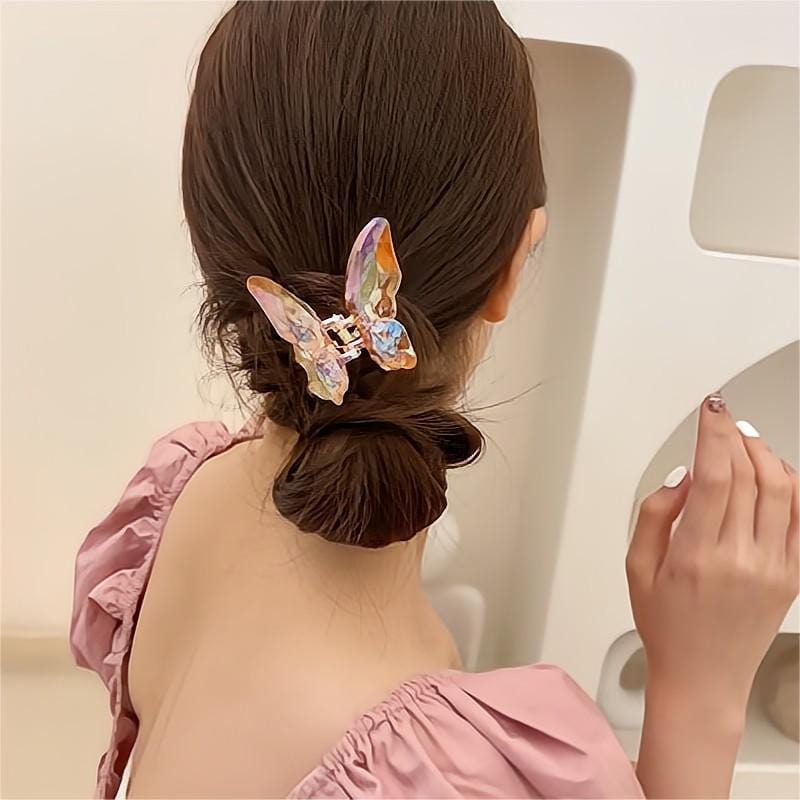 Bunte Schmetterling Chignon Krallenklammer Haarspange