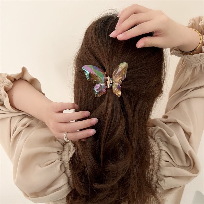 Bunte Schmetterling Chignon Krallenklammer Haarspange