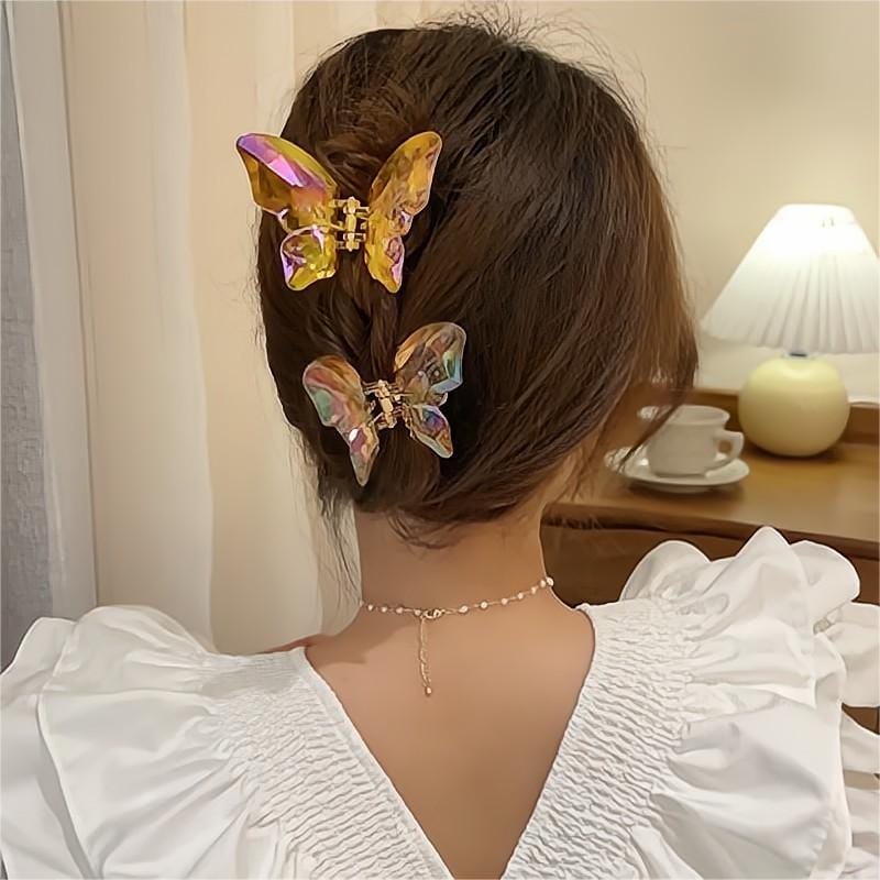 Bunte Schmetterling Chignon Krallenklammer Haarspange