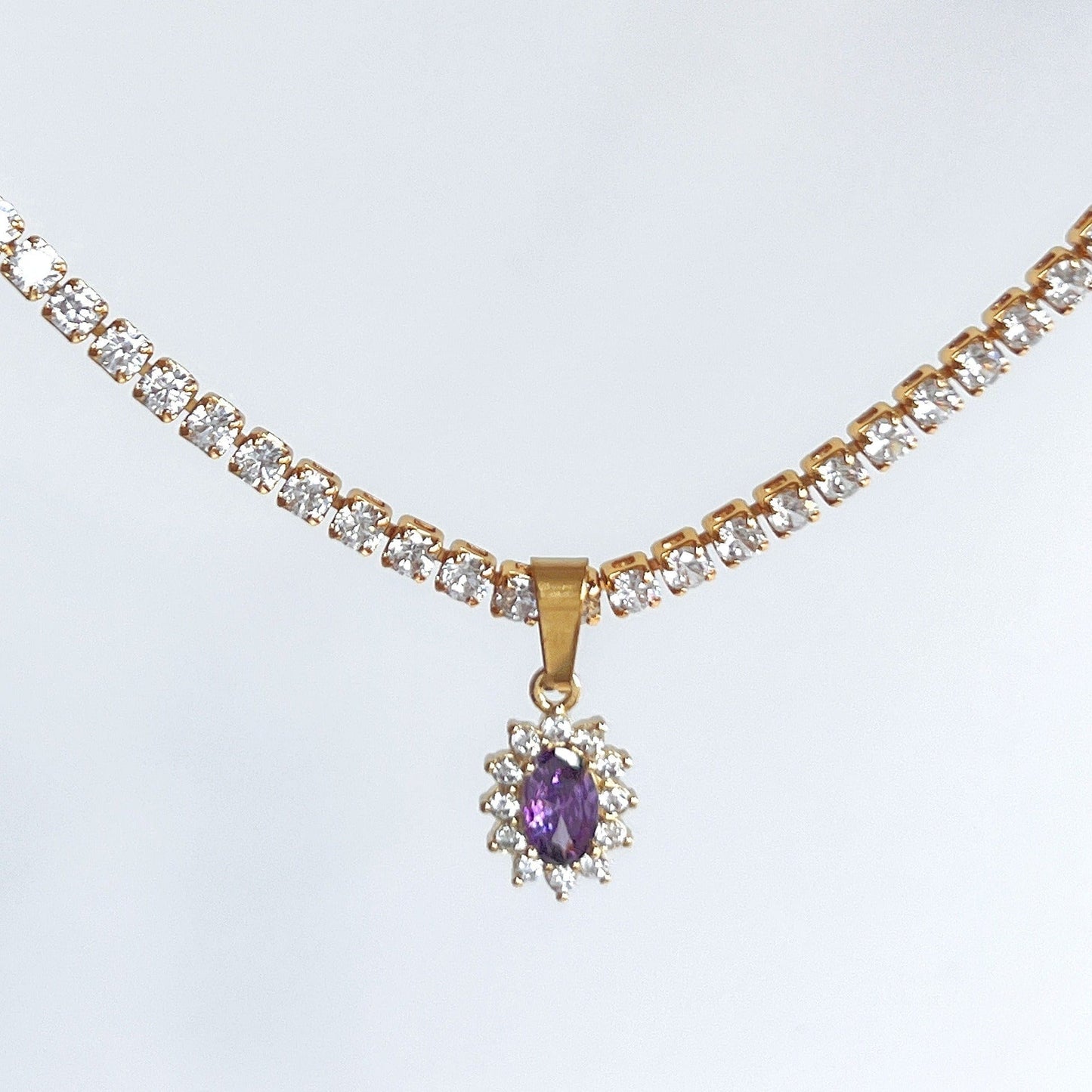 Colorful Crystal Flower Necklace