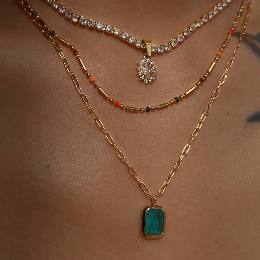 Colorful Crystal Flower Necklace