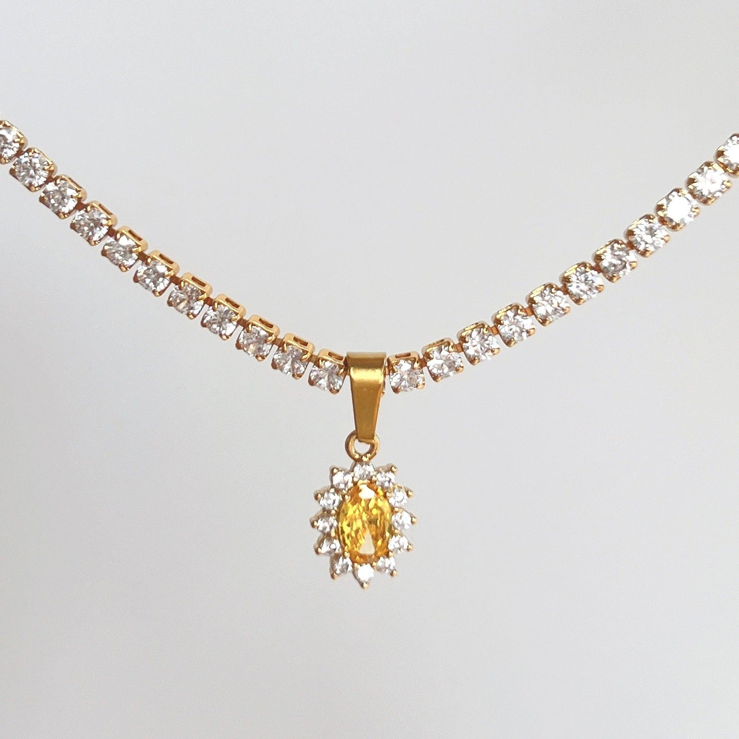 Colorful Crystal Flower Necklace