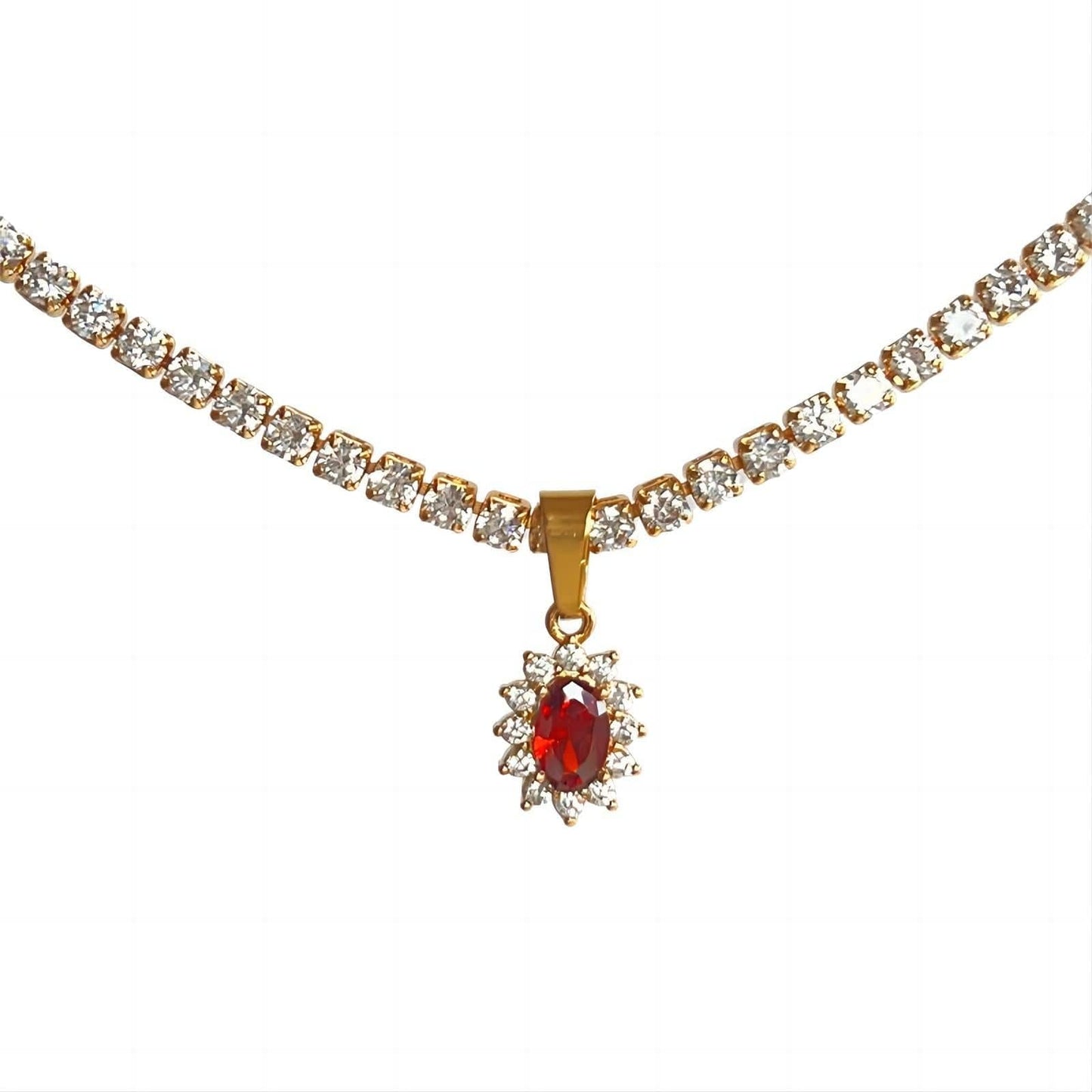 Colorful Crystal Flower Necklace