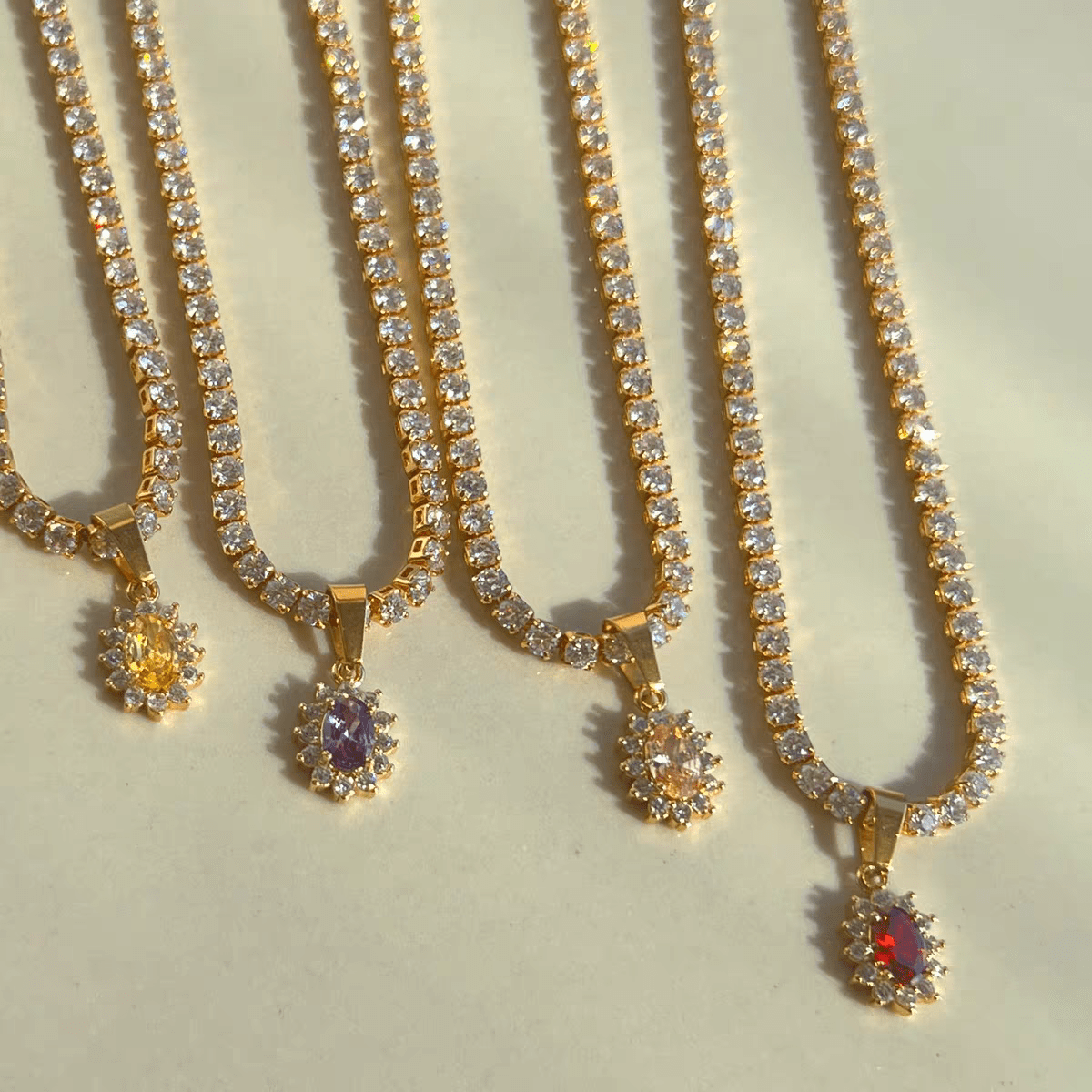 Colorful Crystal Flower Necklace