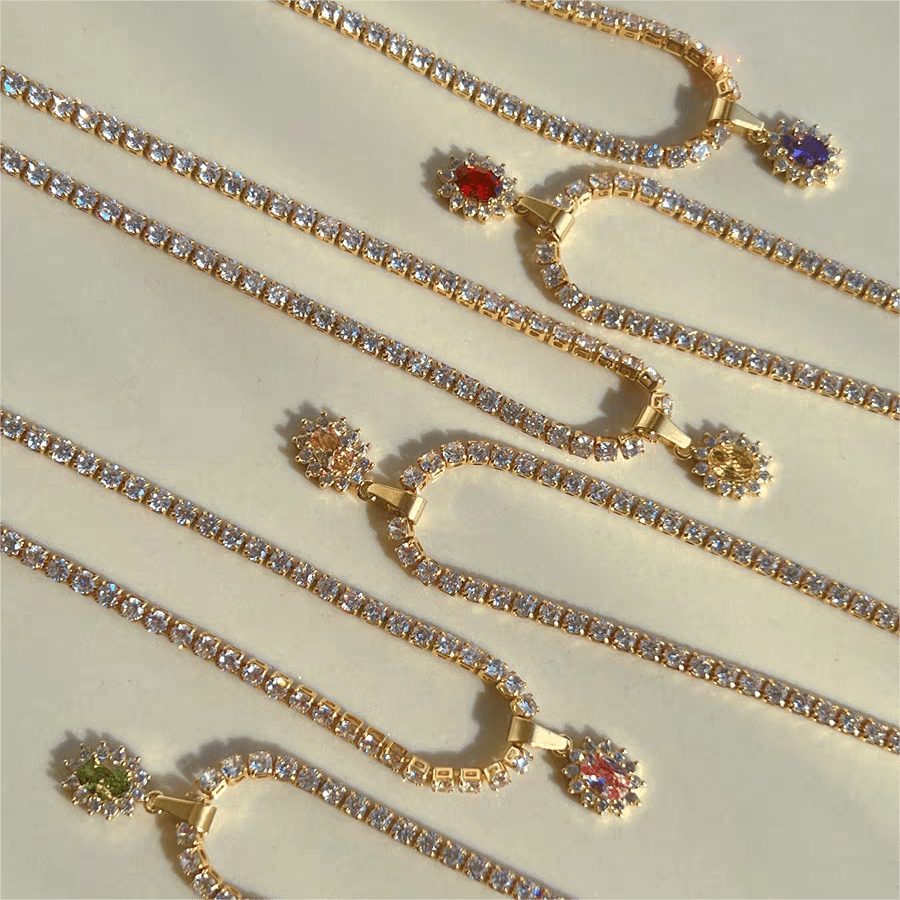 Colorful Crystal Flower Necklace