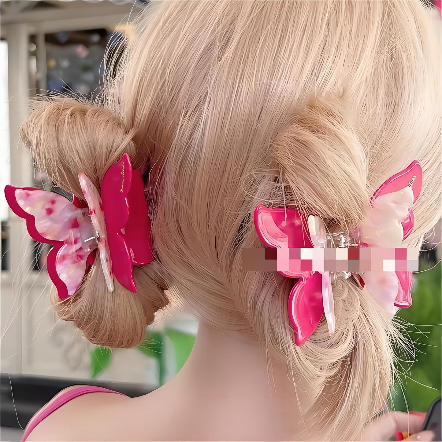 Bunte Schmetterling Chignon Krallenklammer Haarspange