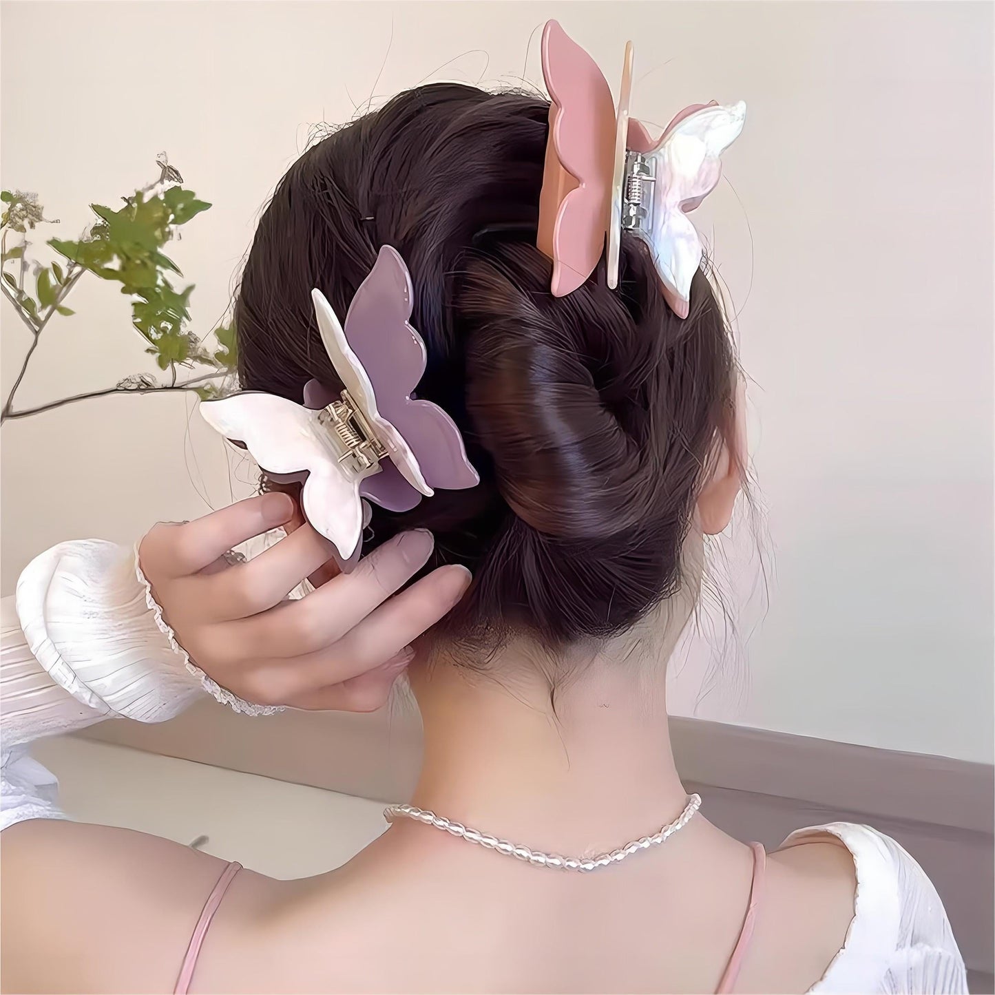 Bunte Schmetterling Chignon Krallenklammer Haarspange