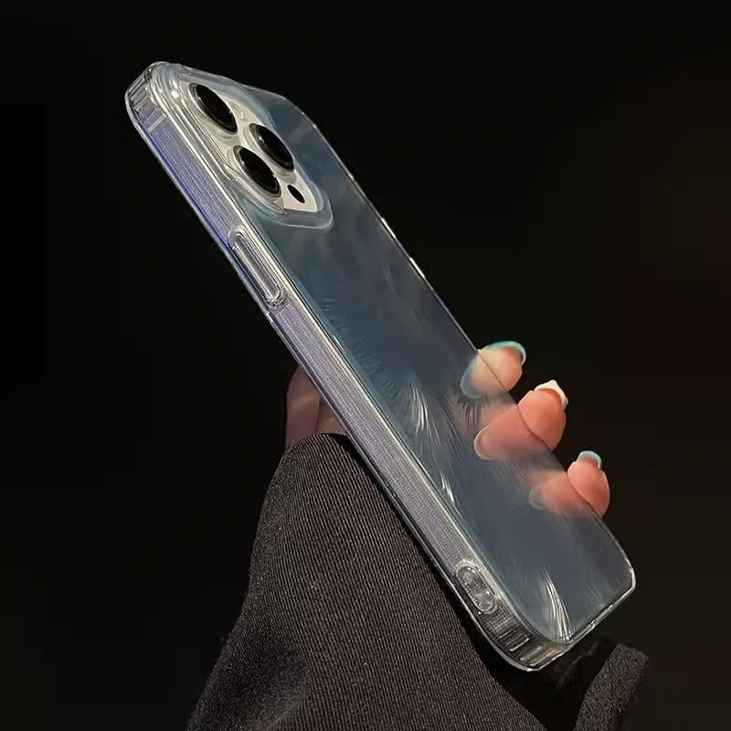 iPhone-Hülle mit buntem Laser-Federmuster