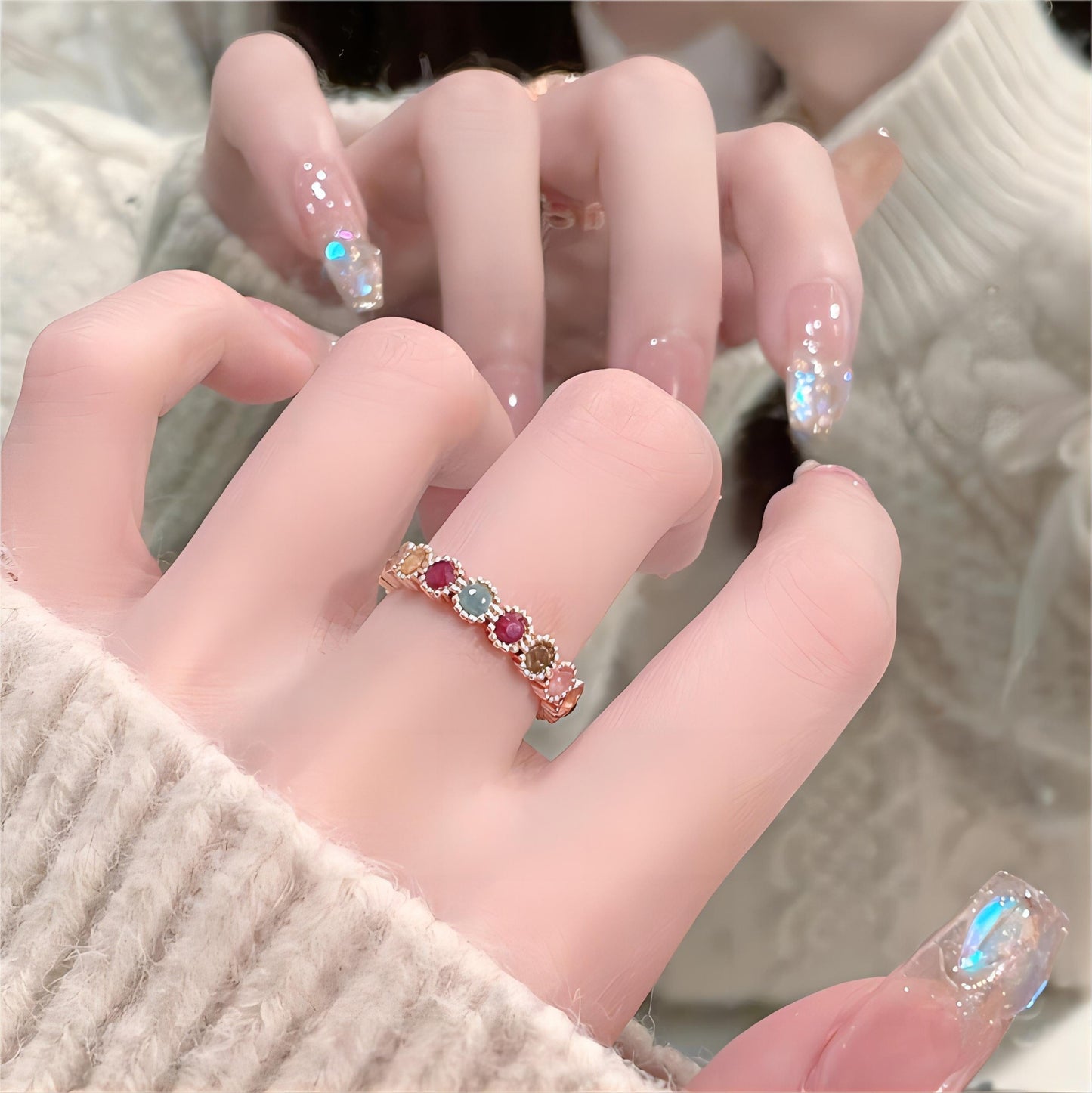 Bague chic et colorée en tourmaline naturelle