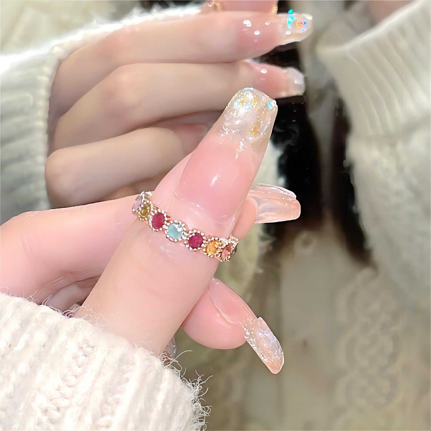 Bague chic et colorée en tourmaline naturelle