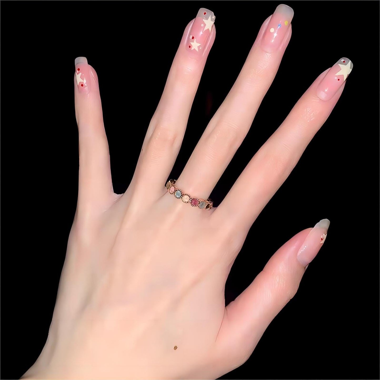 Bague chic et colorée en tourmaline naturelle