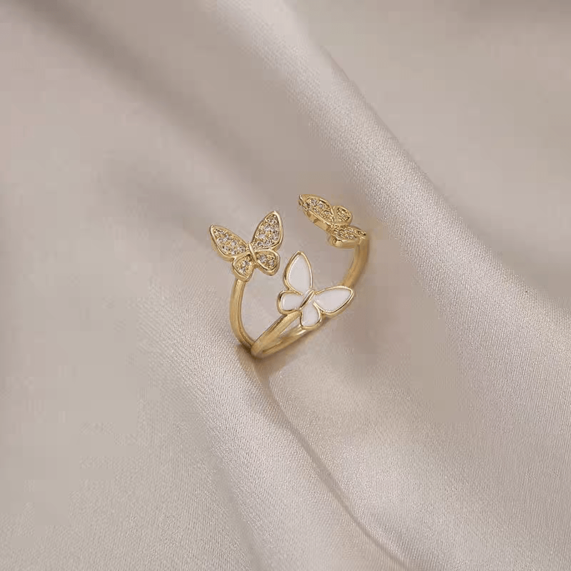 Gold Elegant Butterfly Ring
