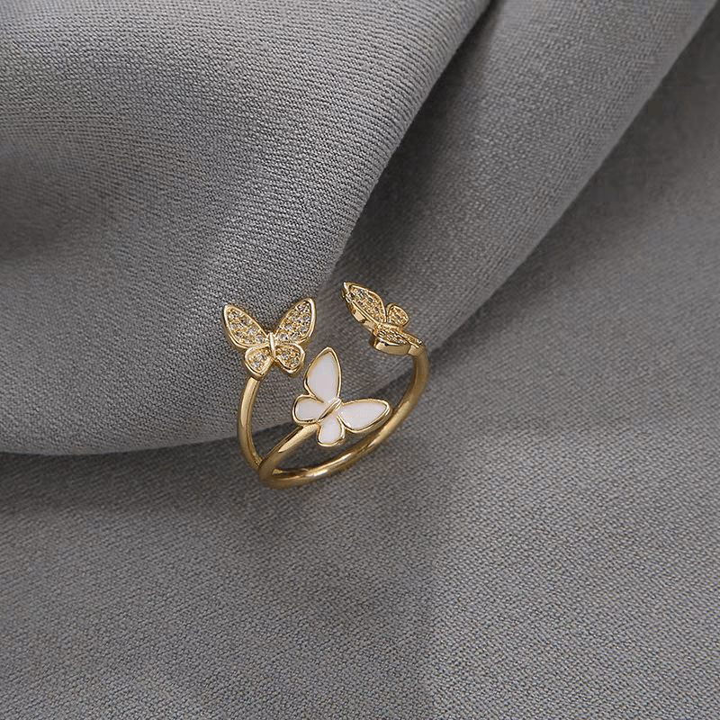 Gold Elegant Butterfly Ring
