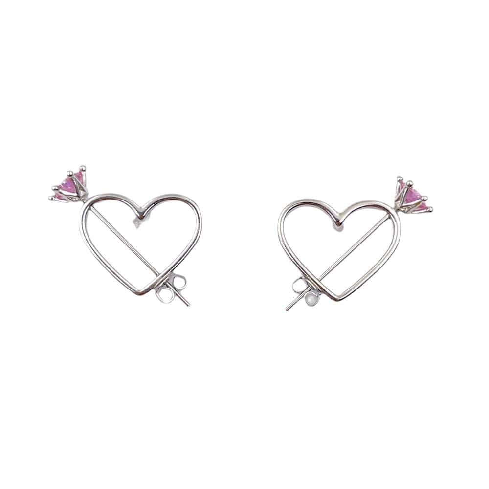 Boucles d'oreilles Kawaii en forme de cœur et de flèche Cupidon