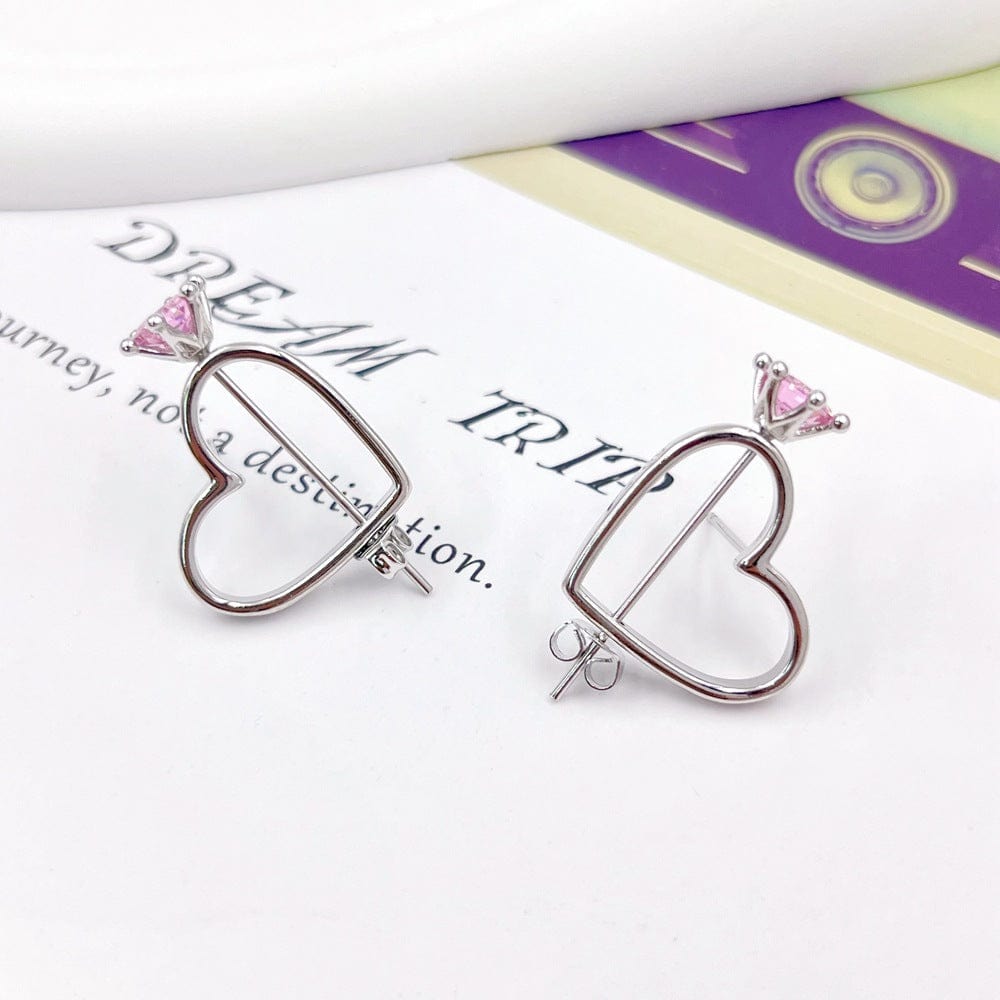 Boucles d'oreilles Kawaii en forme de cœur et de flèche Cupidon