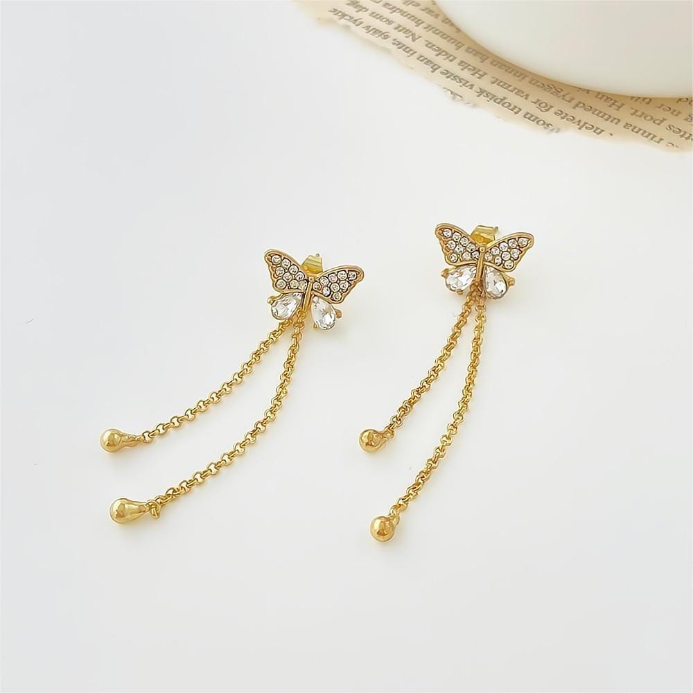 Boucles d'oreilles à pampilles papillon amovibles