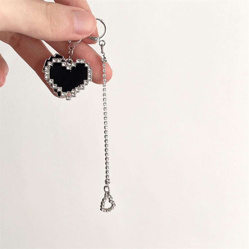 Sweet Detachable Heart Earrings Necklace