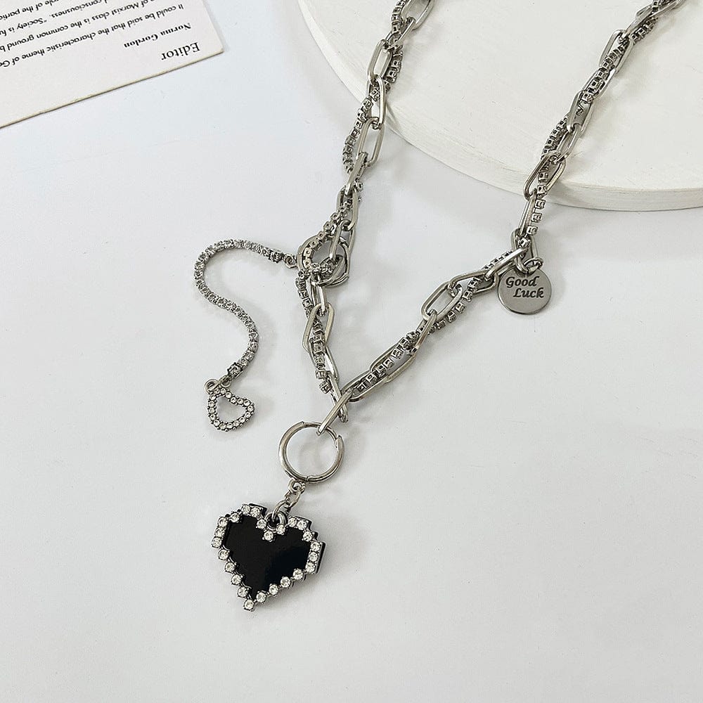 Sweet Detachable Heart Earrings Necklace