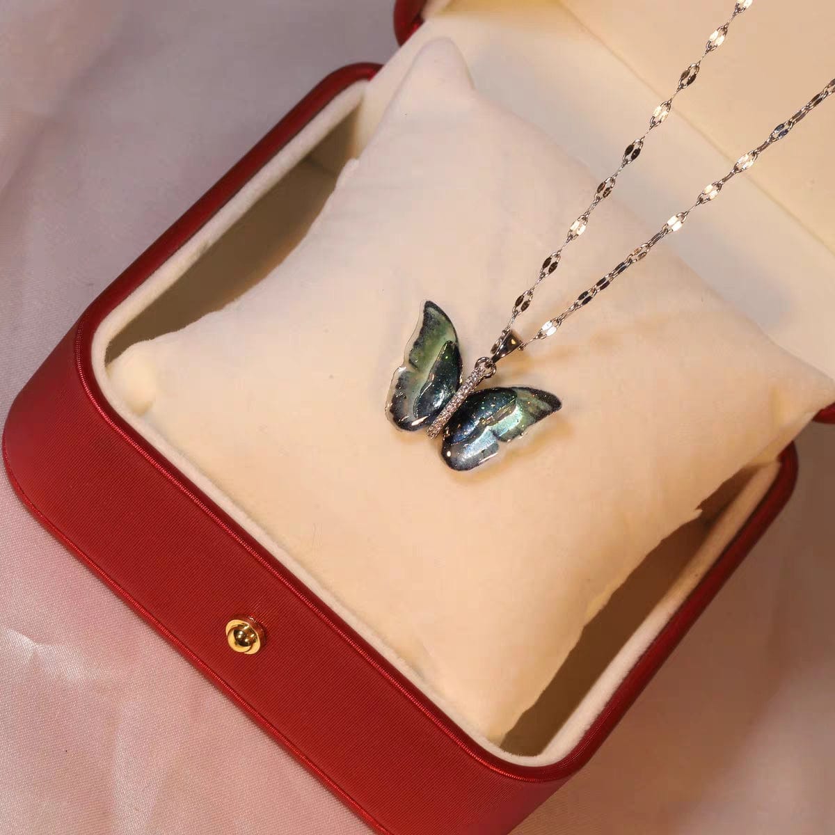 Elegant Colorful Butterfly Necklace