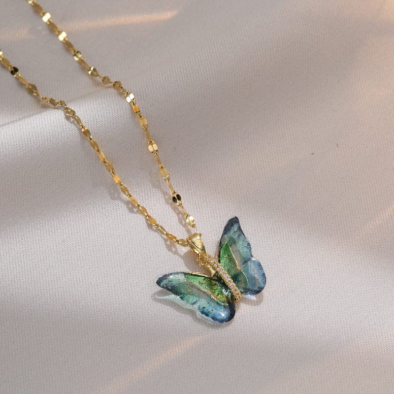 Elegant Colorful Butterfly Necklace
