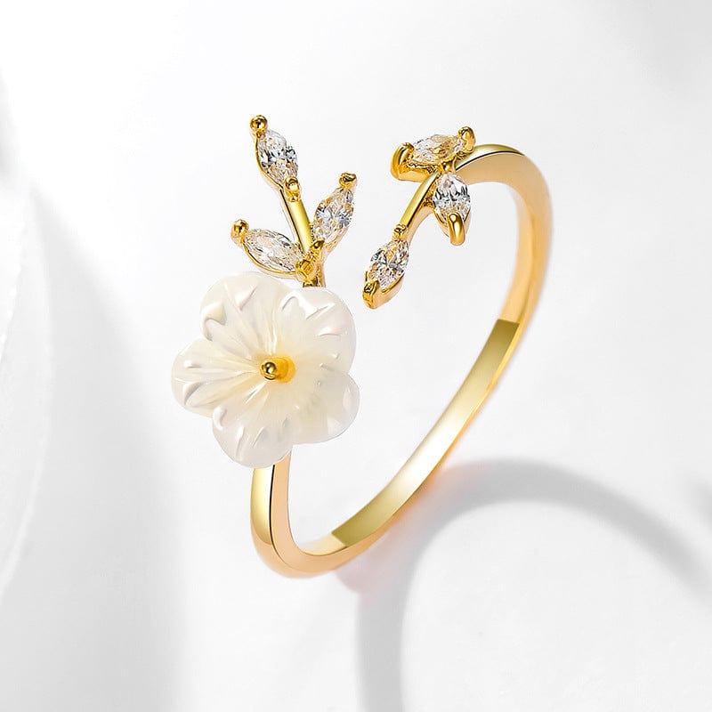 Natural Pearl Shell Flower Ring
