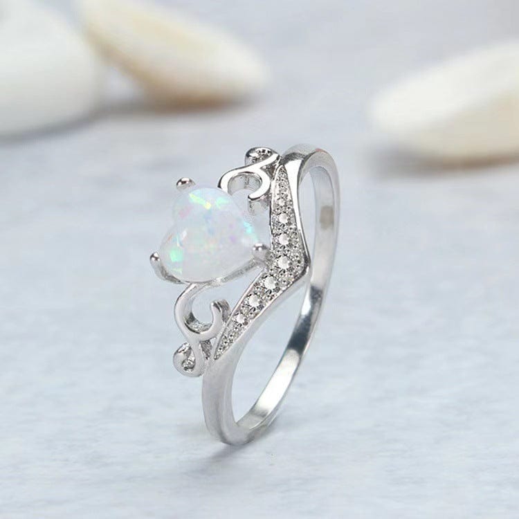Elegant Opal Heart Ring SK586