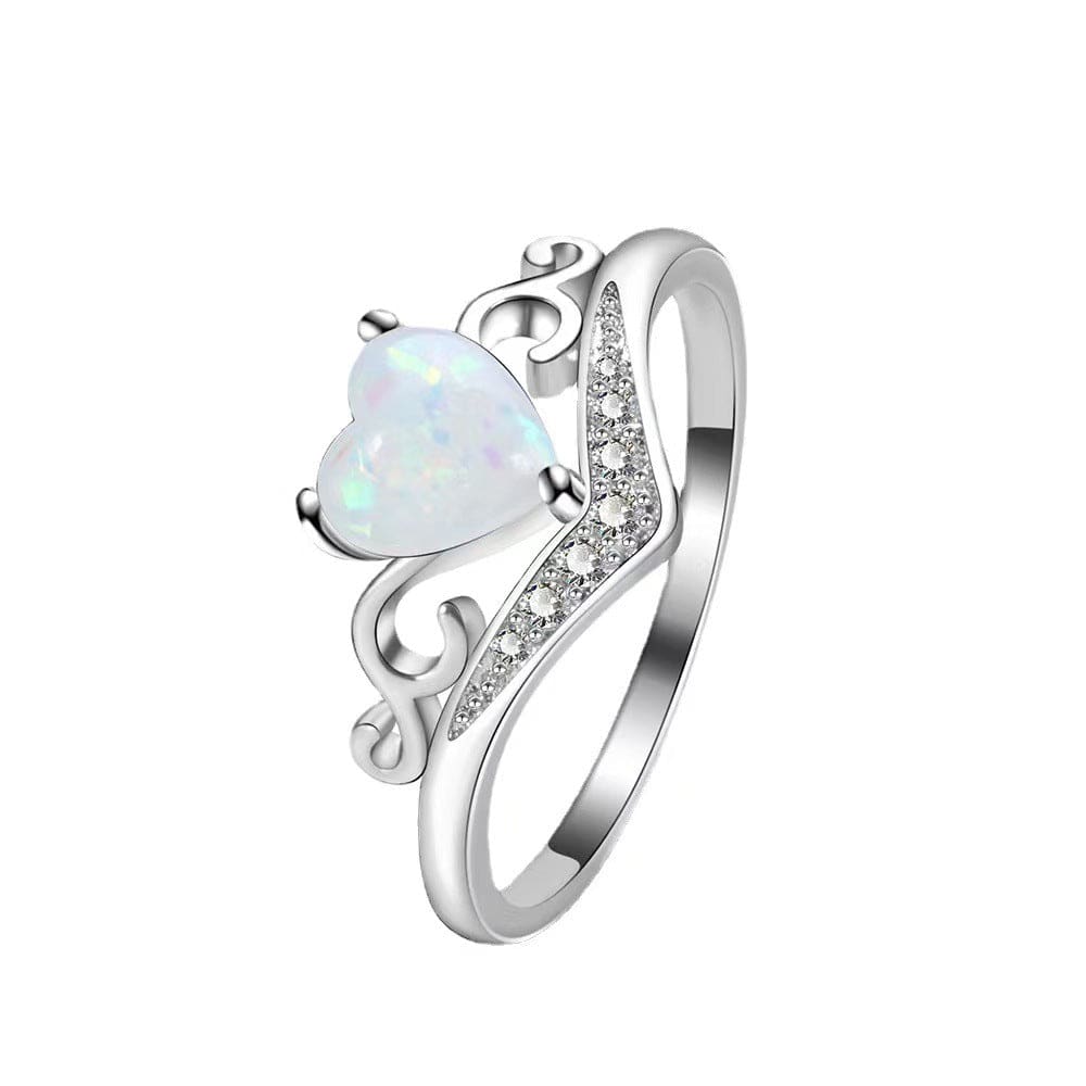 Elegant Opal Heart Ring SK586