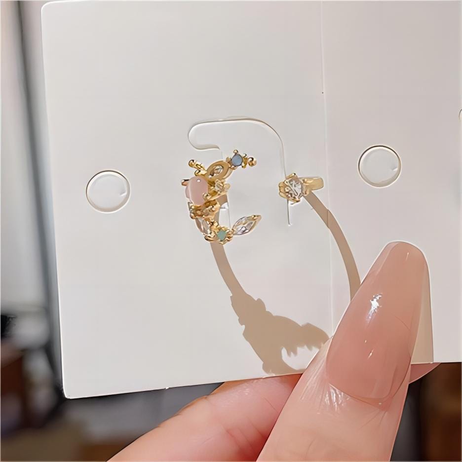 Charmante bague de phase de lune en opale rose