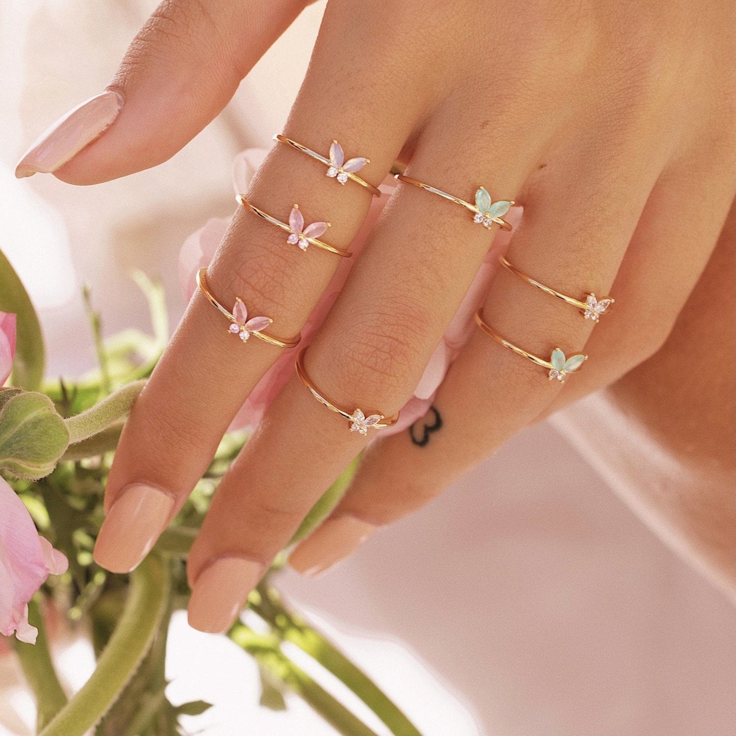 Bague Chic Sweet Floral Papillon Ours Coeur