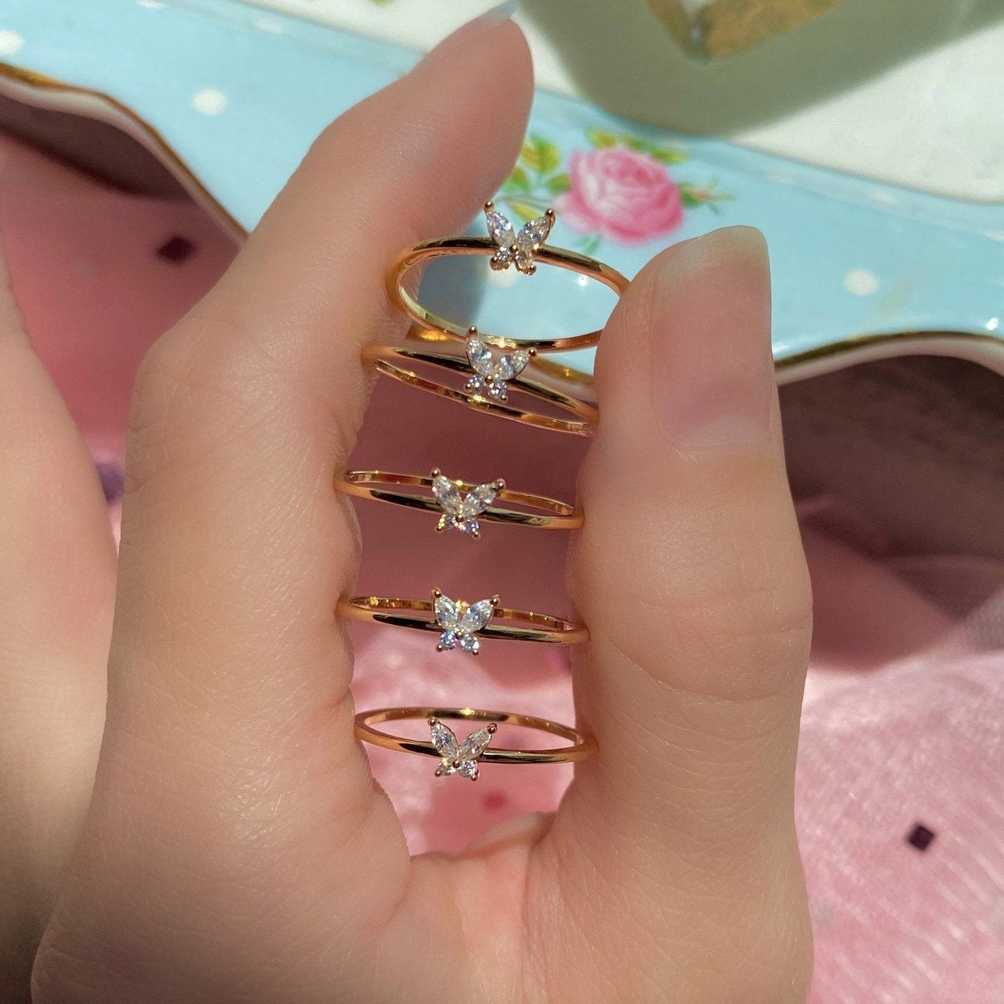 Bague Chic Sweet Floral Papillon Ours Coeur