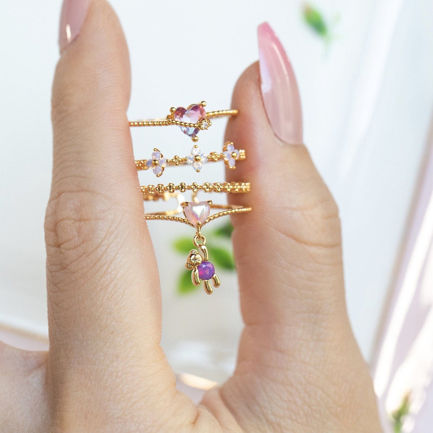 Bague Chic Sweet Floral Papillon Ours Coeur