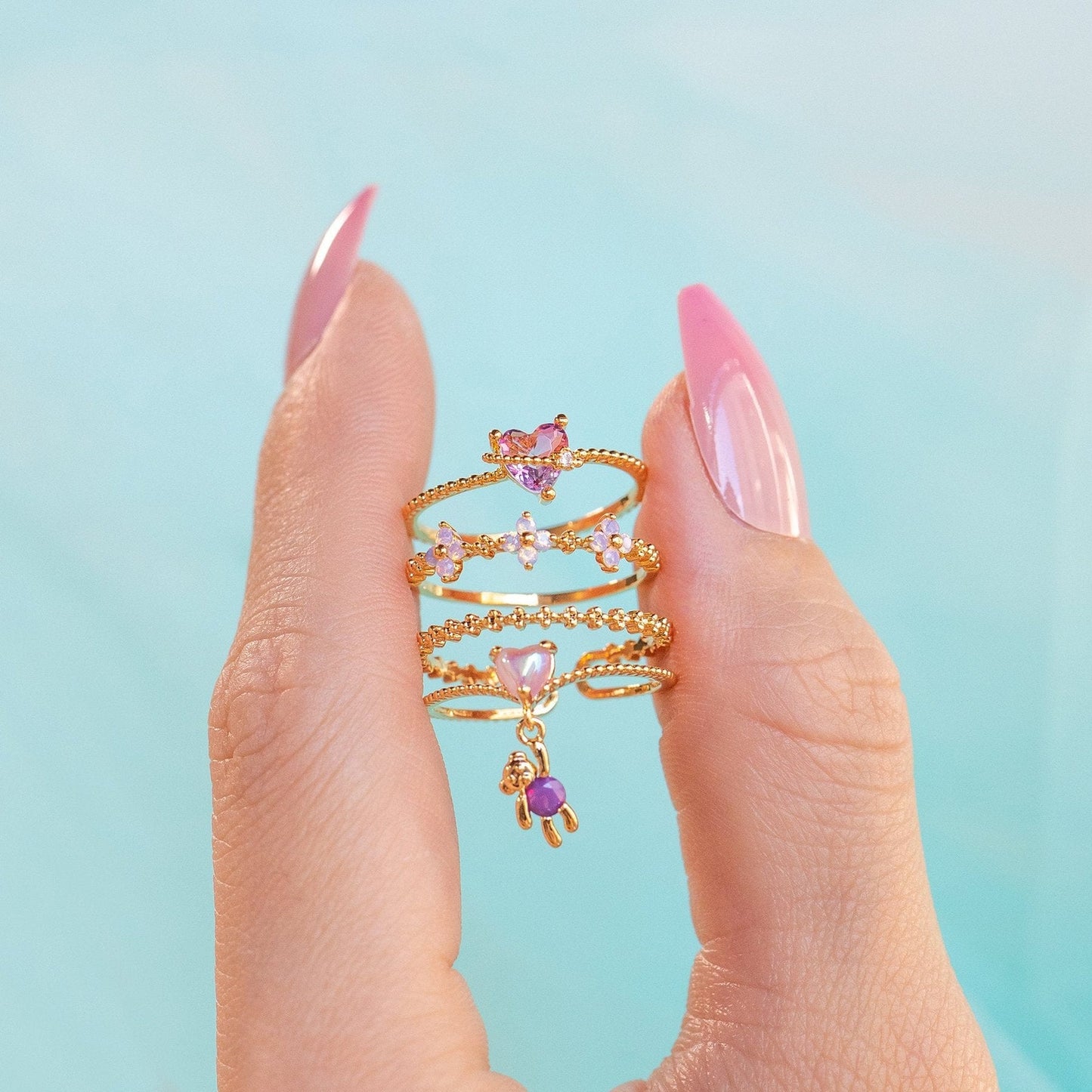 Bague Chic Sweet Floral Papillon Ours Coeur