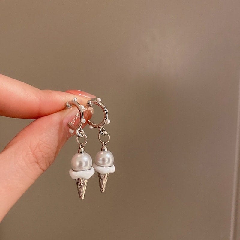 Charming Dangling Ice Cream Pearl Earrings