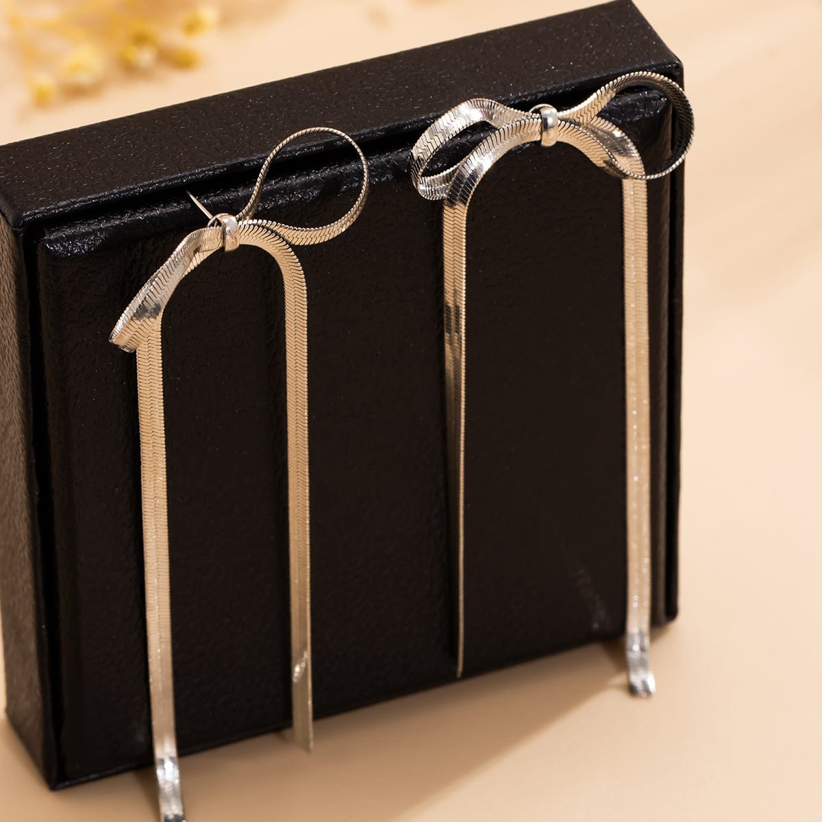 Gold Bow Ribbon Earrings