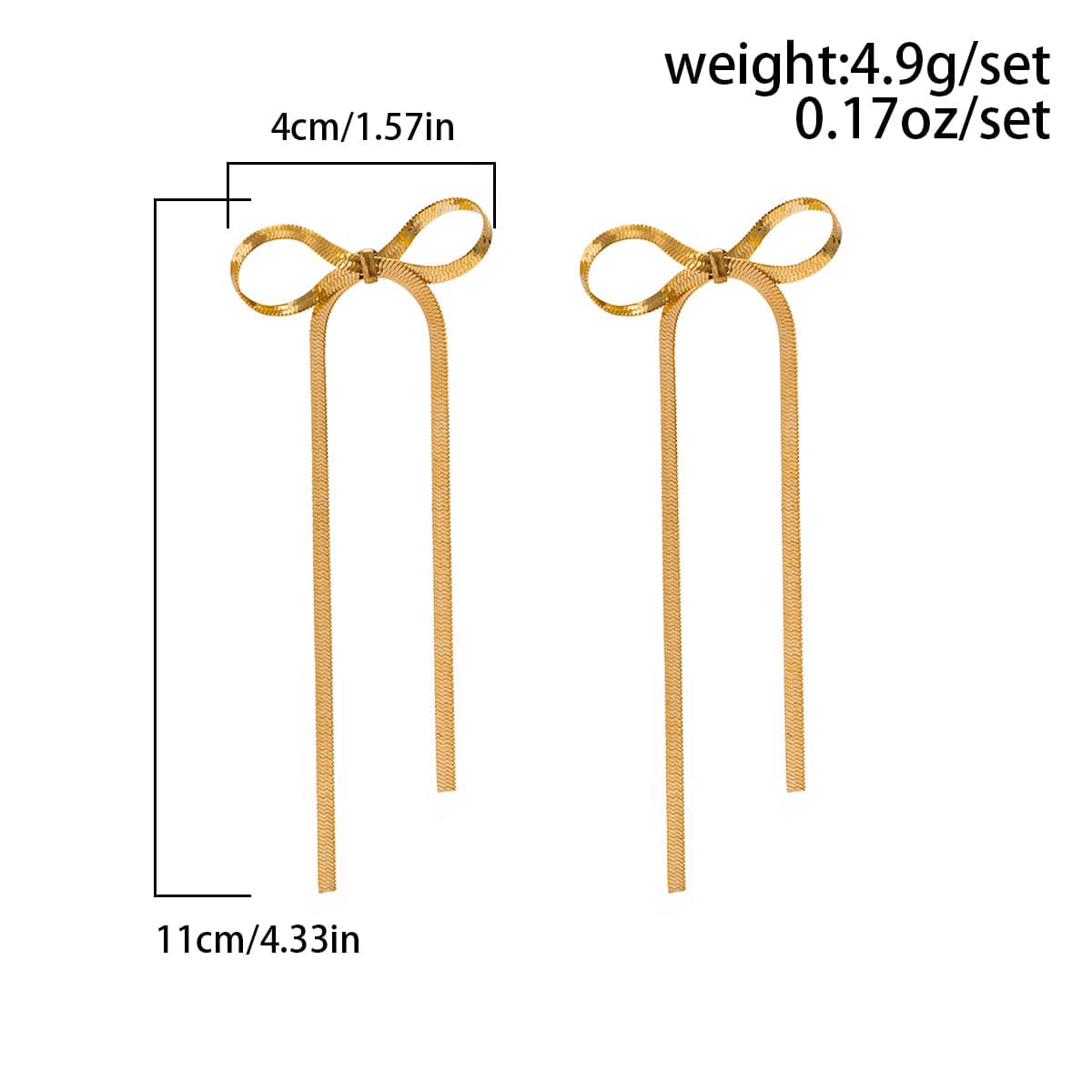 Gold Bow Ribbon Earrings