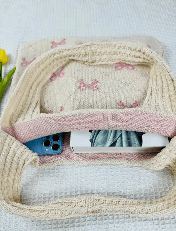 Sweet Bowknote Embroidery Shoulder Bag
