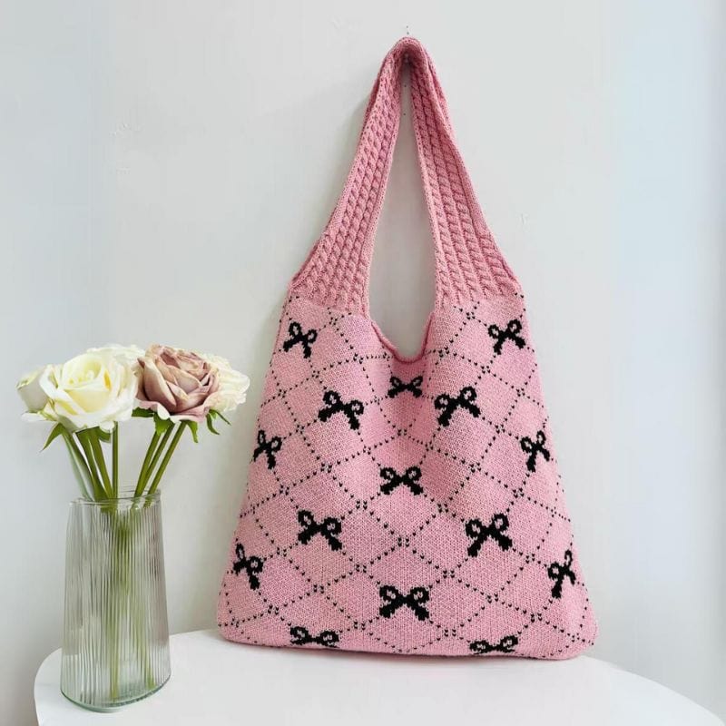 Sweet Bowknote Embroidery Shoulder Bag