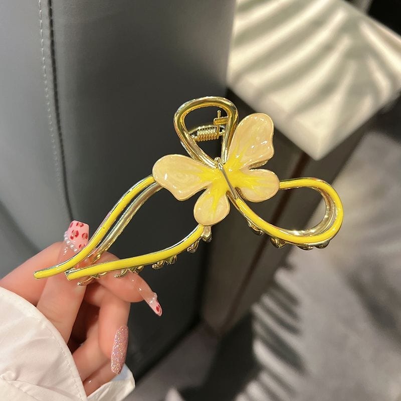Schicke, trendige, bunte Haarspange mit Schmetterlings-Chignon-Klauenclip