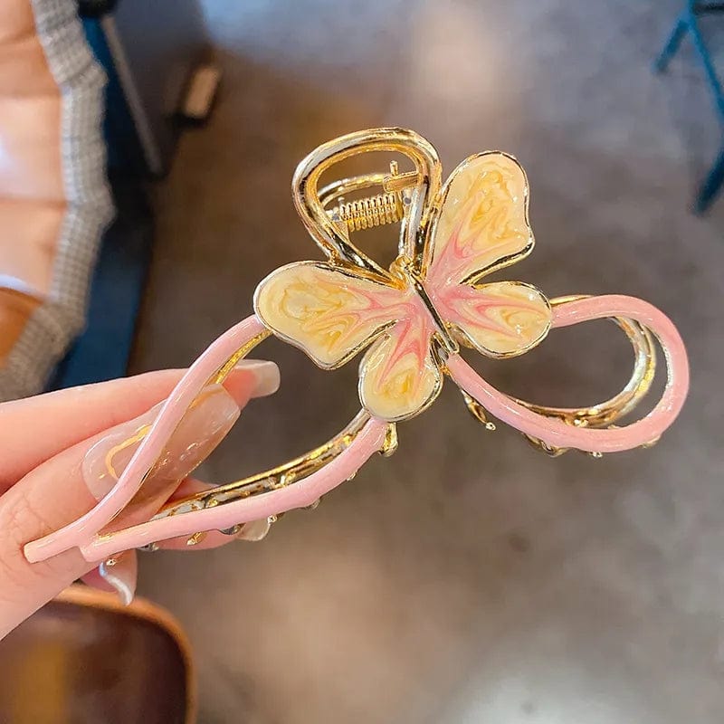 Schicke, trendige, bunte Haarspange mit Schmetterlings-Chignon-Klauenclip